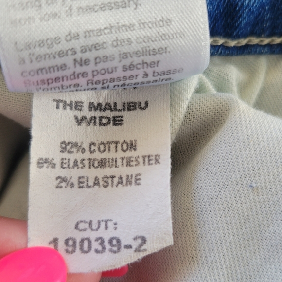 Elims Denim The Malibu Wide Leg Cropped Blue Jeans High Rise Short Inseam 33 - Picture 10 of 10